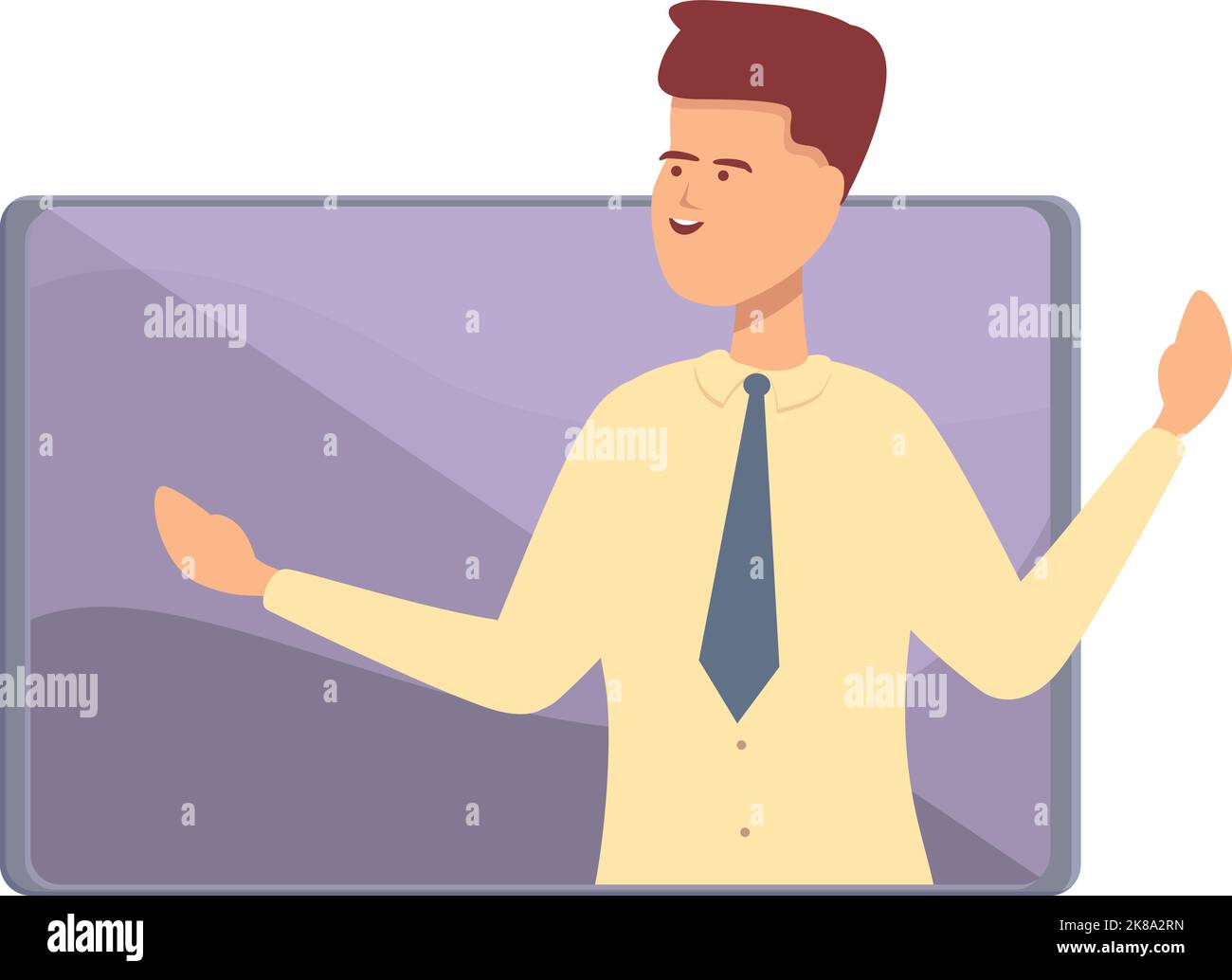 Virtual tour manager icon cartoon vector. Online video. Real walk Stock ...