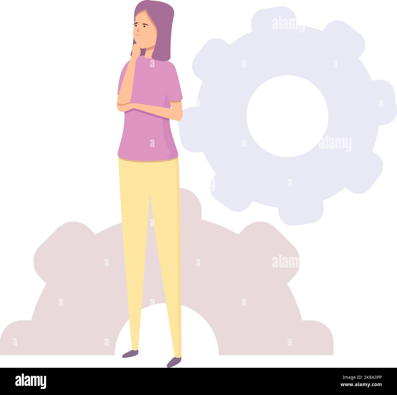 Marketing gear icon cartoon vector. Unit quality. Cost time Stock ...