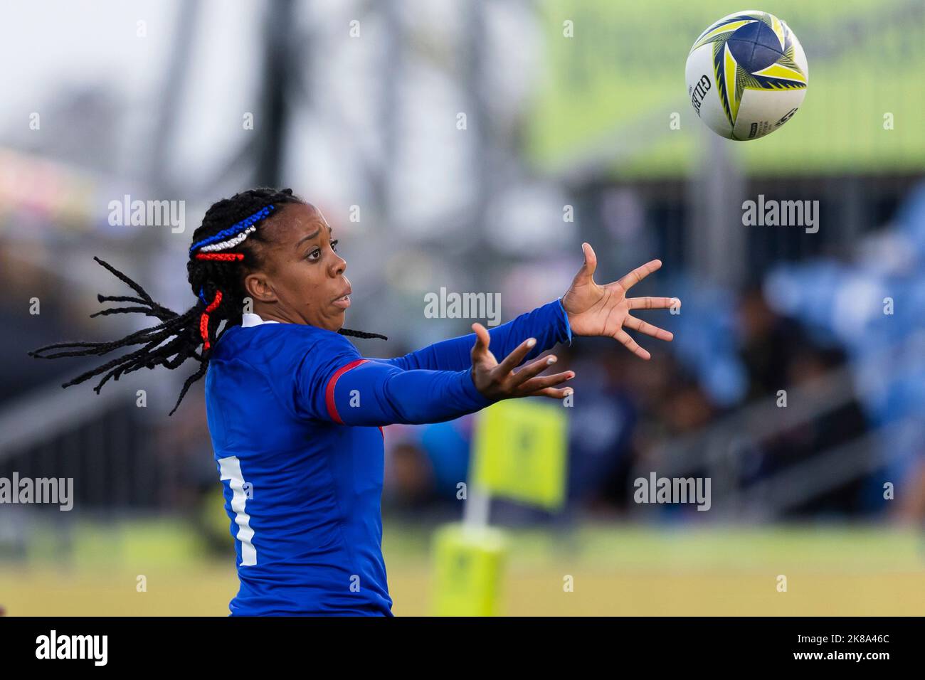 France's Julie Annery during the Women's Rugby World Cup pool C match at Northland Events Centre in Whangarei, New Zealand. Picture date: Saturday October 22, 2022. Stock Photo