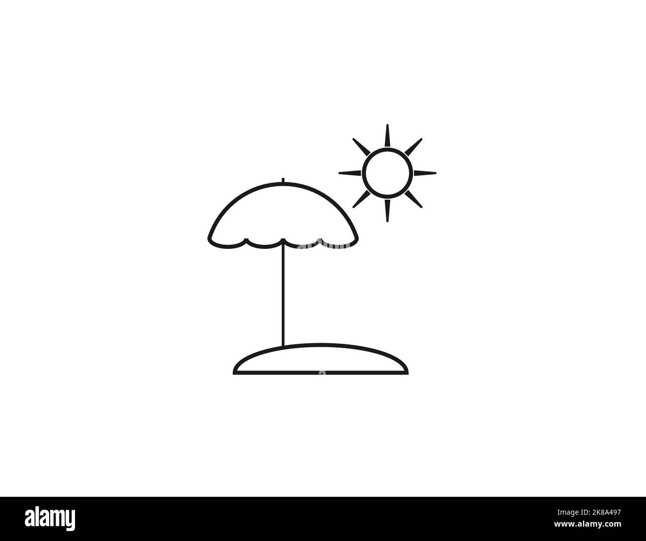 Sun, umbrella, protection icon. Vector illustration. Stock Vector