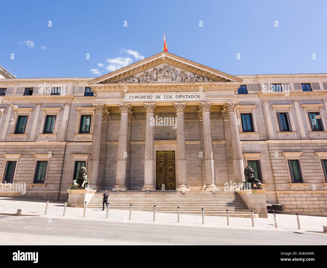 Palace of Deputies in Madrid (translation: congress of deputies) Stock Photo