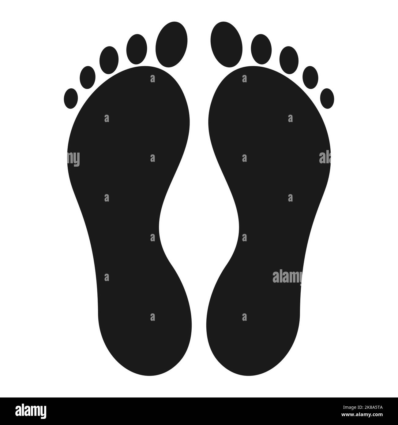 Human footprint. Impression left by a foot on the ground or a surface. Vector illustration. Stock Vector