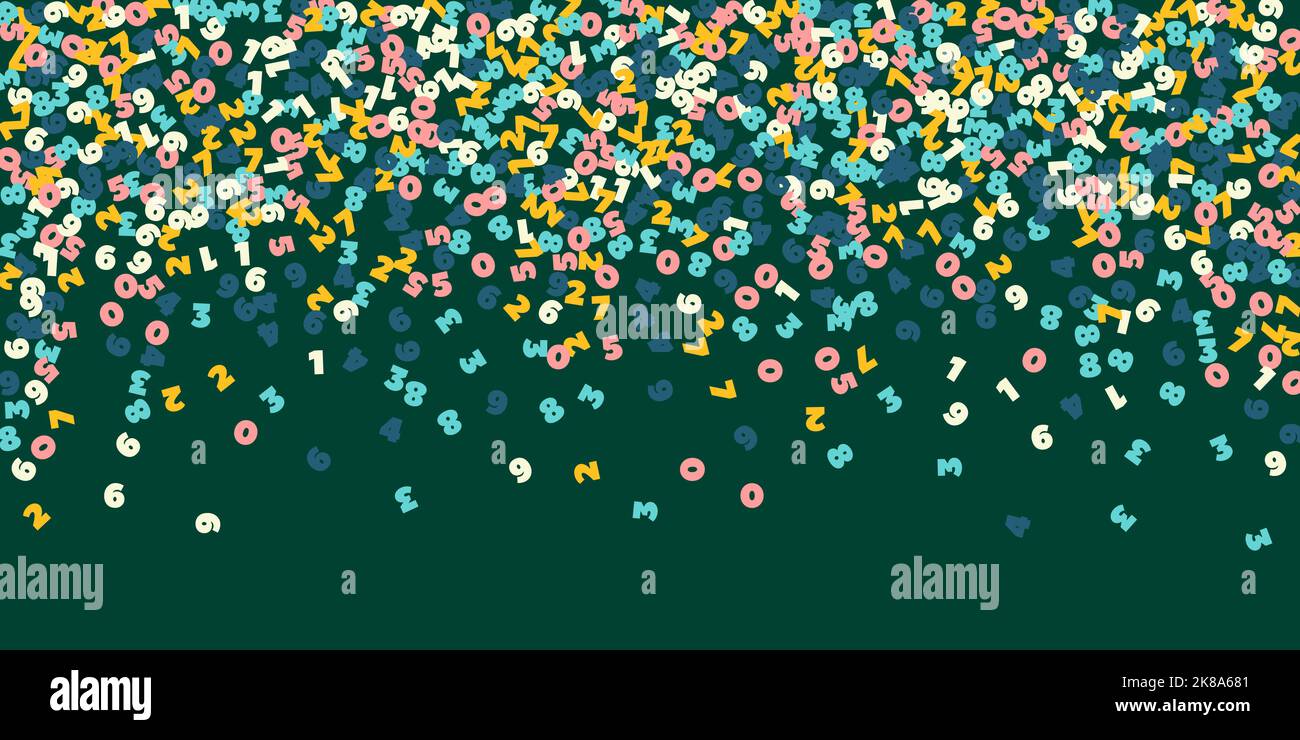 Falling pastel numbers. Math study concept with flying digits. Rare ...