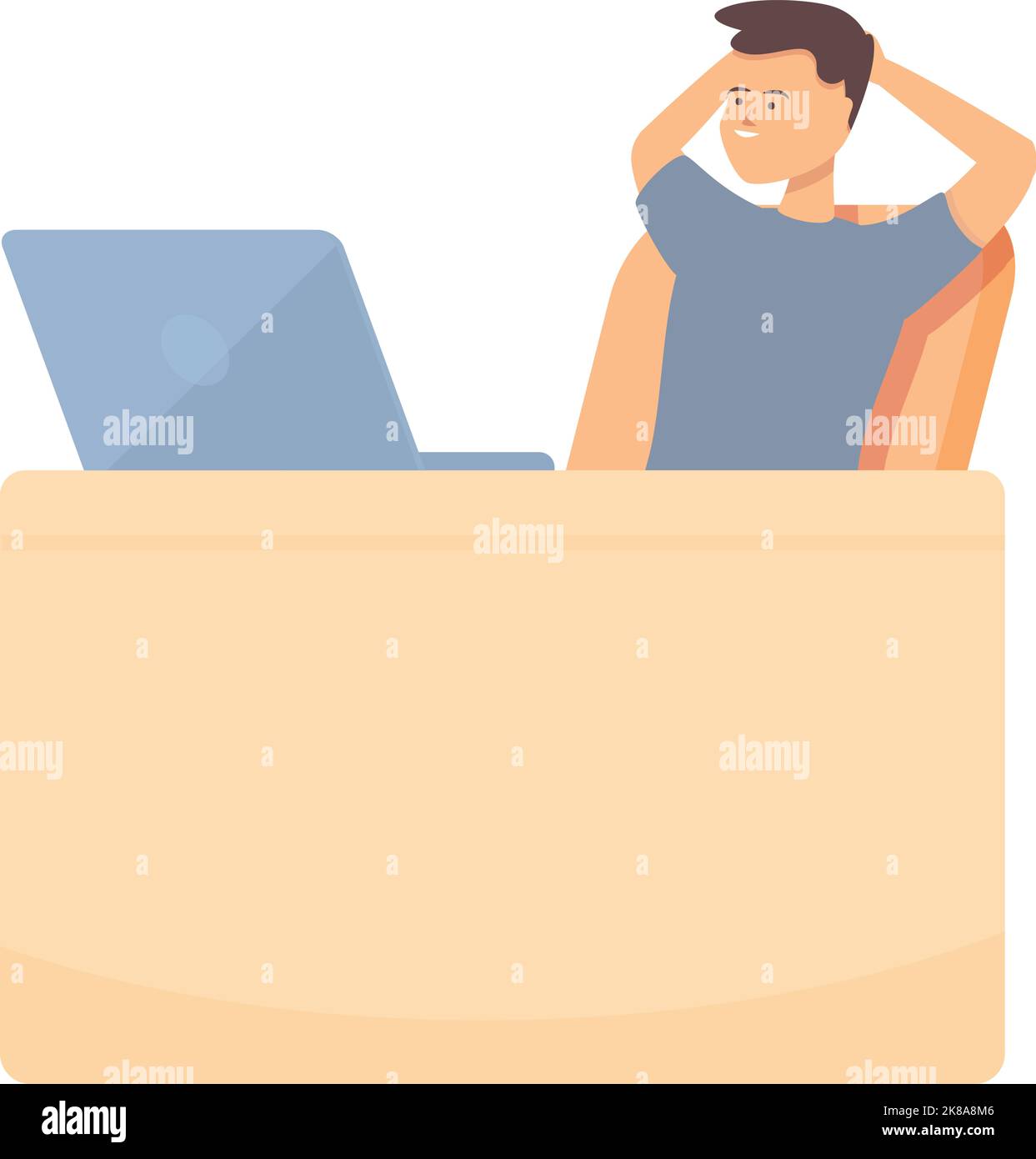 Office relax stress reduction icon cartoon vector. Recession lifestyle. Body skills Stock Vector