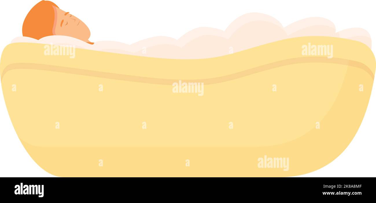 Hot bath stress reduction icon cartoon vector. Massage blood. Meditate