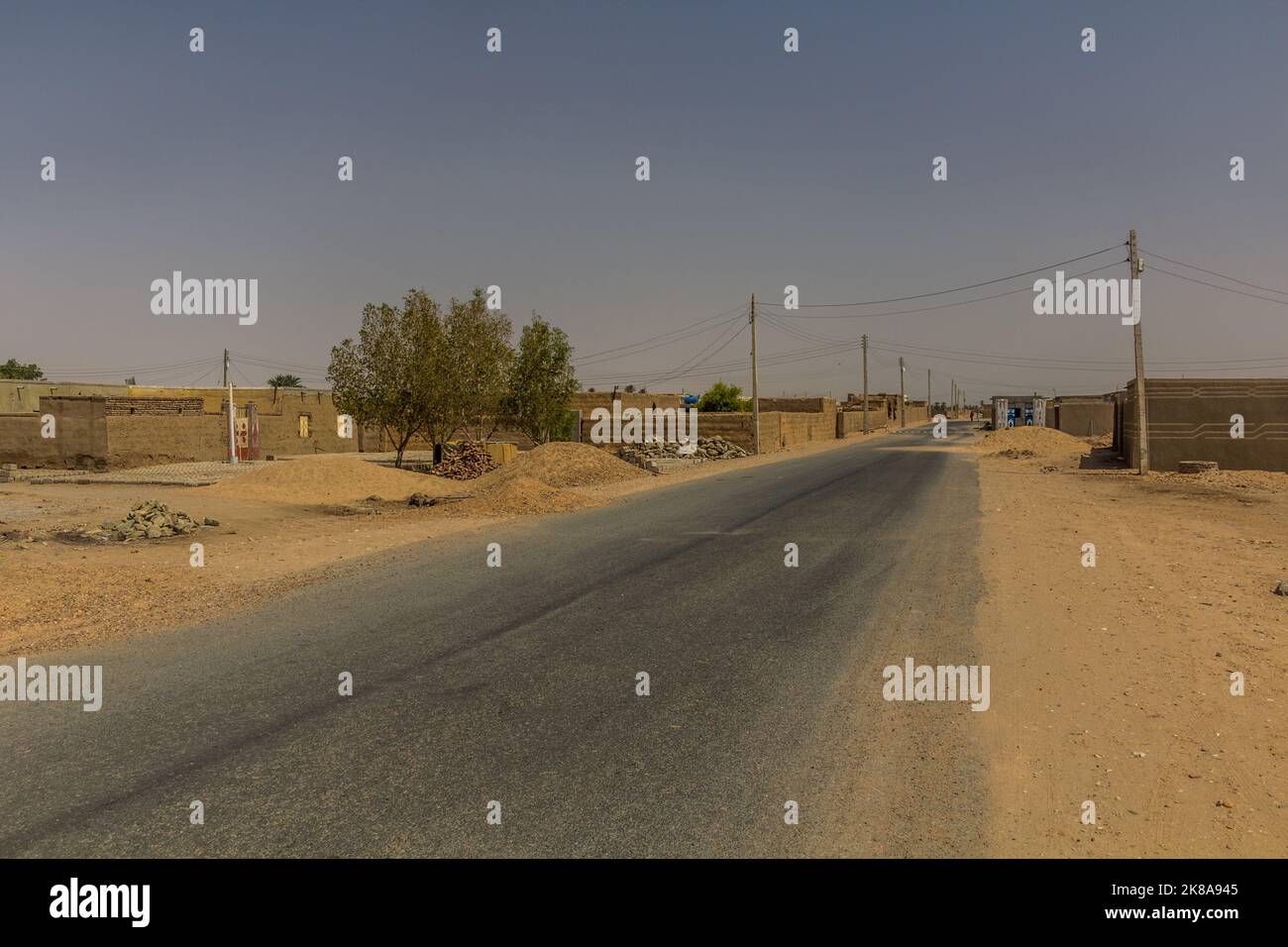 View of a road in Abri, Sudan Stock Photo