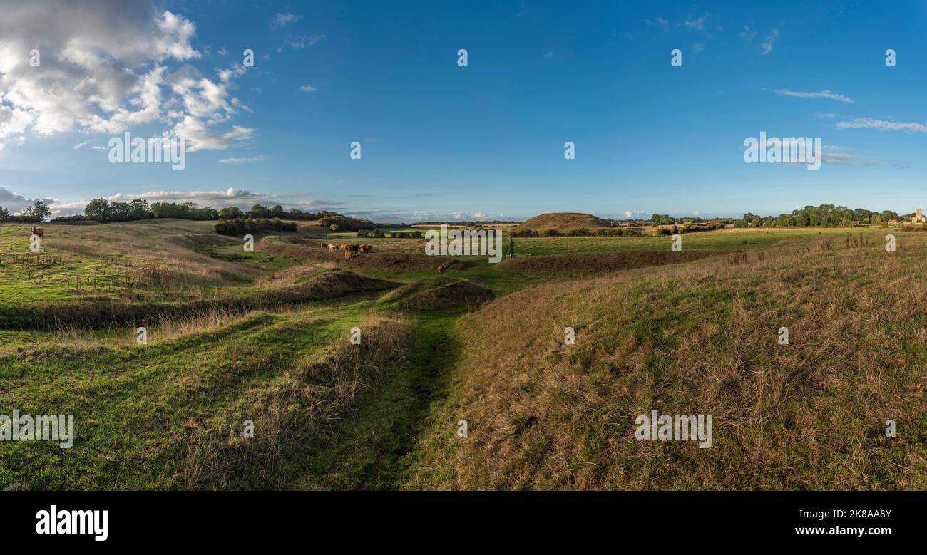 The ruins of Skipsea Castle in East Yorkshire, UK Stock Photo