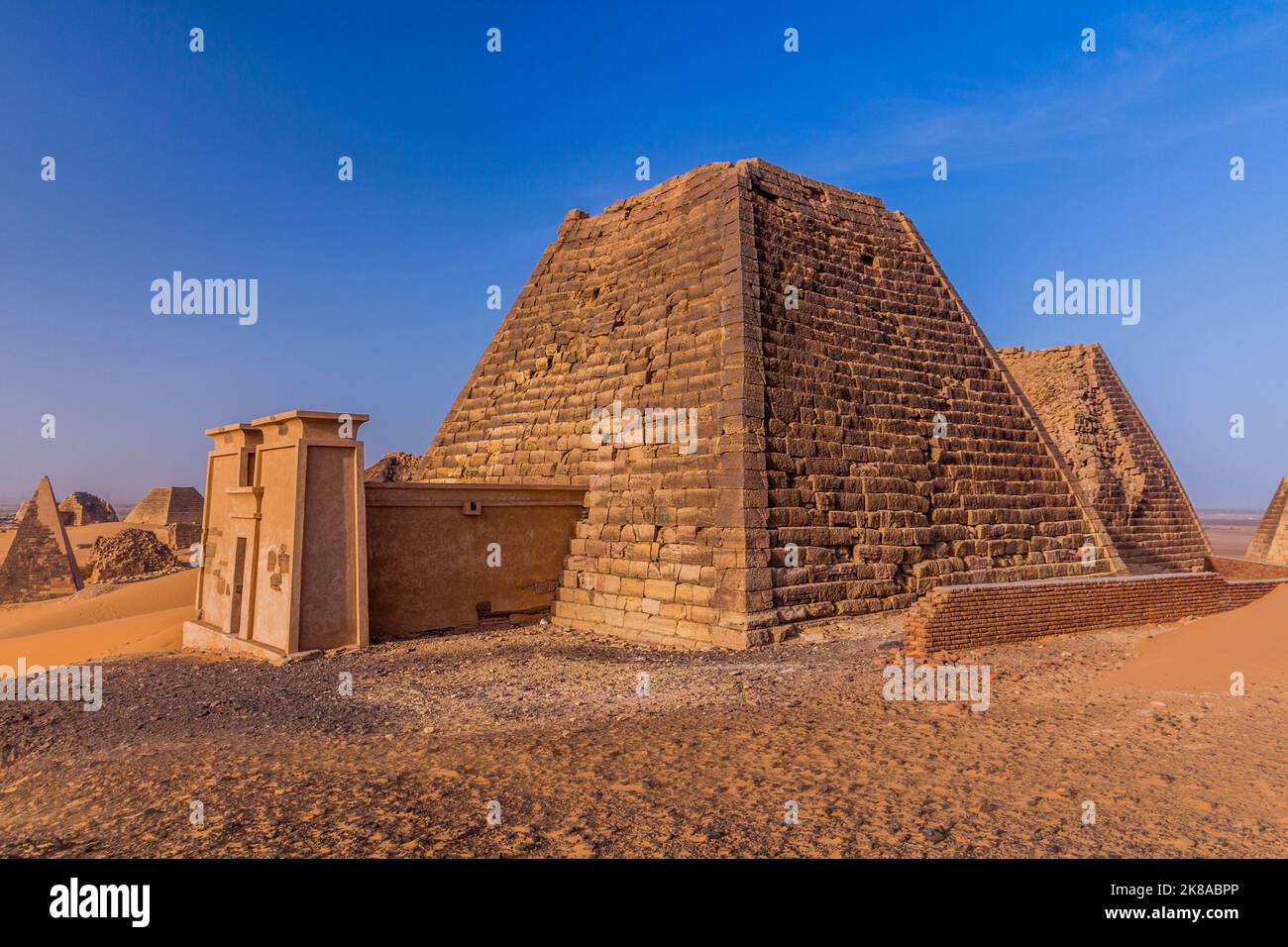 View of Meroe pyramids in Sudan Stock Photo