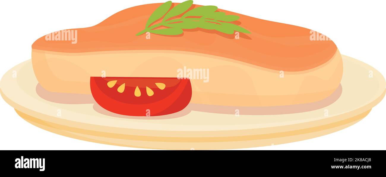 Food steak icon cartoon vector. Spanish tapas. Meat tomato Stock Vector