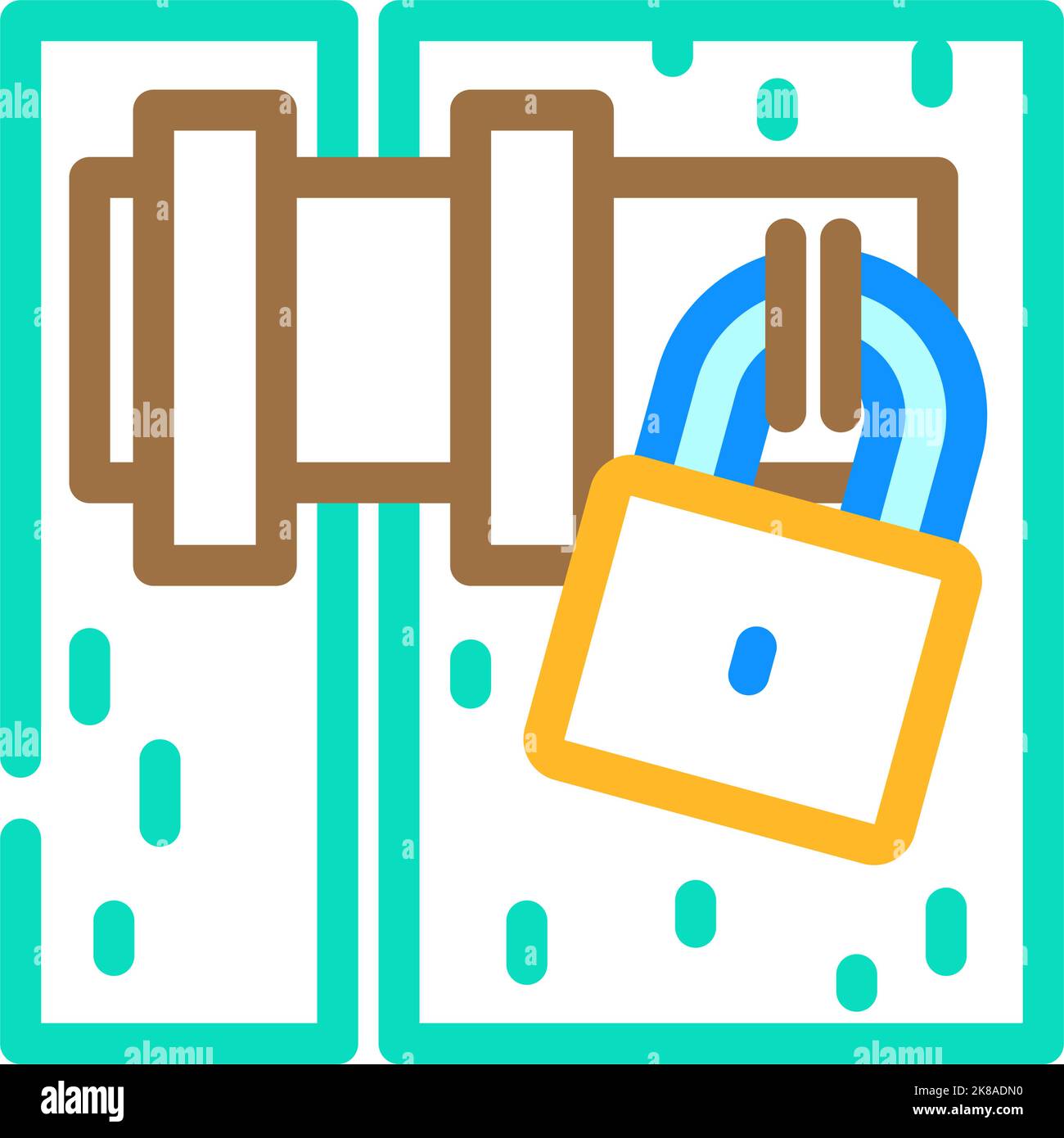 door padlock color icon vector illustration Stock Vector Image & Art ...
