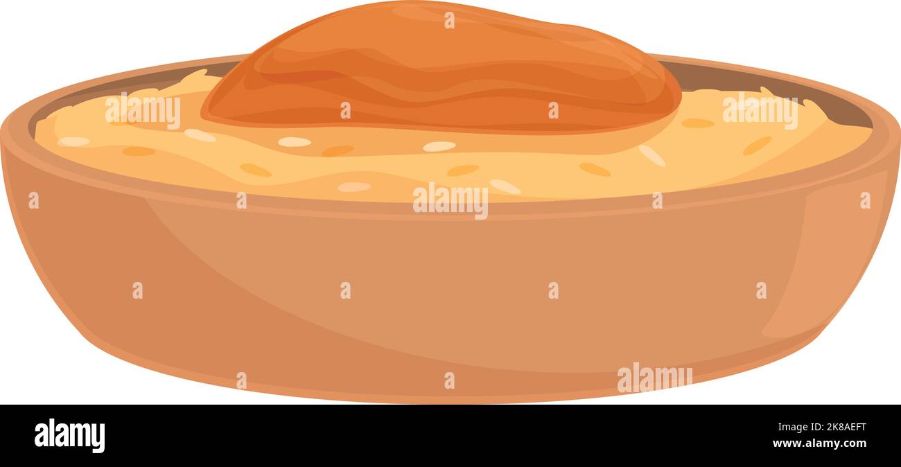 Rice meat food icon cartoon vector. Armenia dish. Menu chicken Stock ...