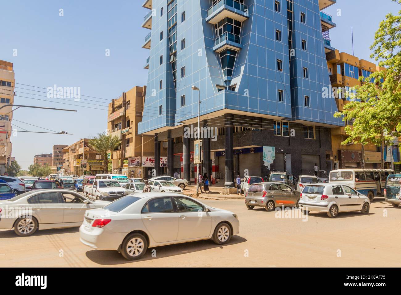KHARTOUM, SUDAN - MARCH 7, 2019: View of a street in Khartoum, capital of Sudan Stock Photo