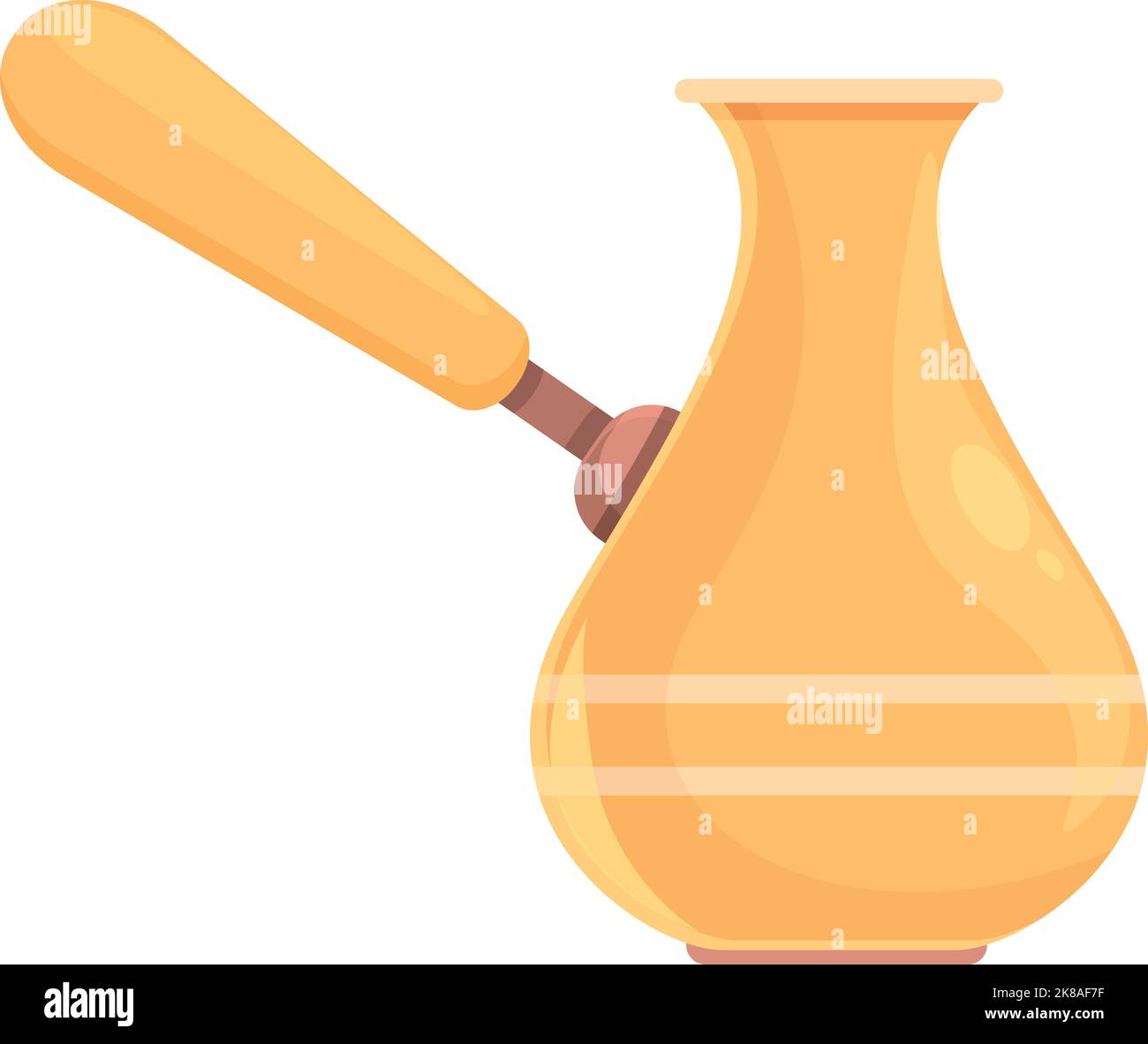 Turkish coffee pot recipe icon cartoon vector. Cezve cup. Arabic bean