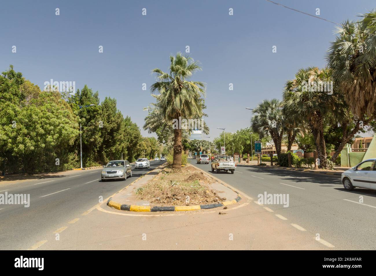 KHARTOUM, SUDAN - MARCH 7, 2019: View of Nile street in Khartoum, capital of Sudan Stock Photo