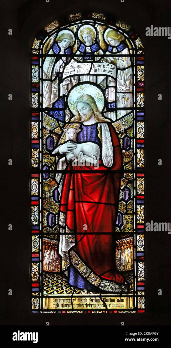 A stained glass window by Shrigley and Hunt of Lancaster depicting