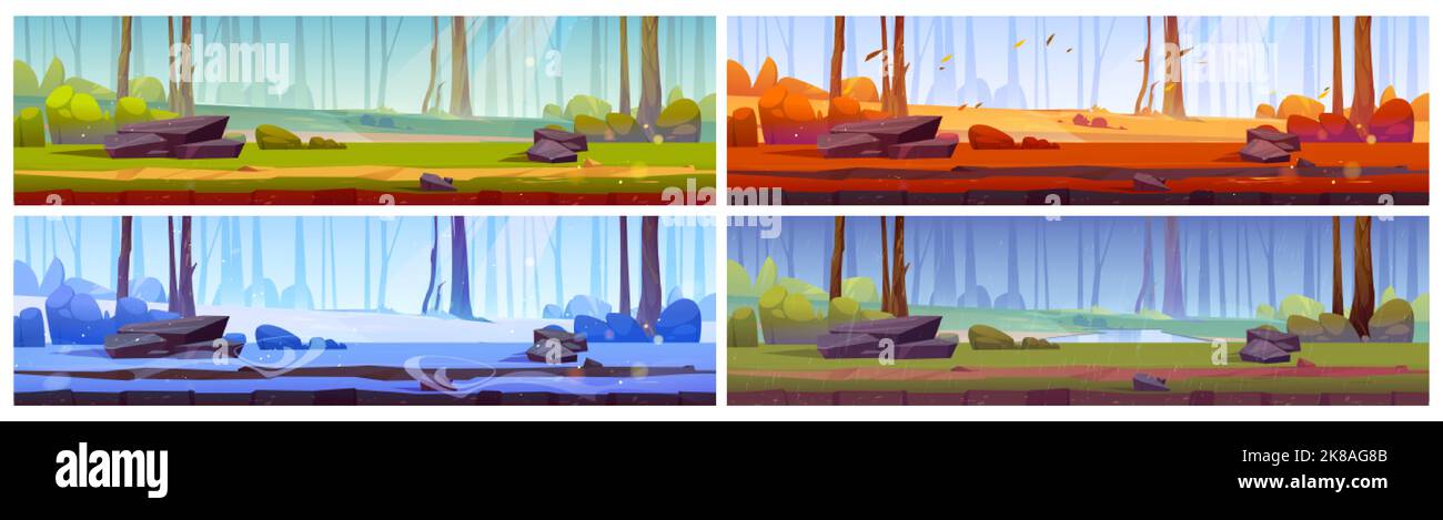 Autumn wood panorama Cut Out Stock Images & Pictures - Alamy