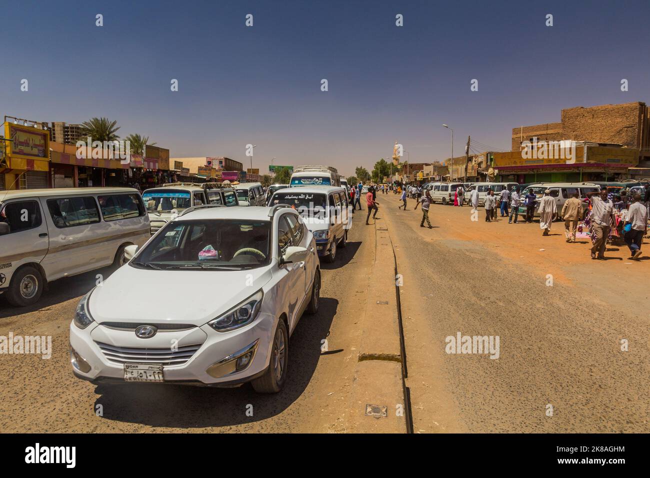 KHARTOUM, SUDAN - MARCH 8, 2019: View of a street in Khartoum, capital of Sudan Stock Photo