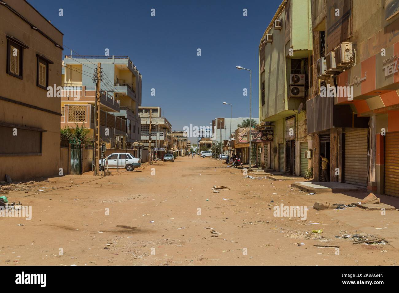 KHARTOUM, SUDAN - MARCH 8, 2019: View of a street in Khartoum, capital of Sudan Stock Photo
