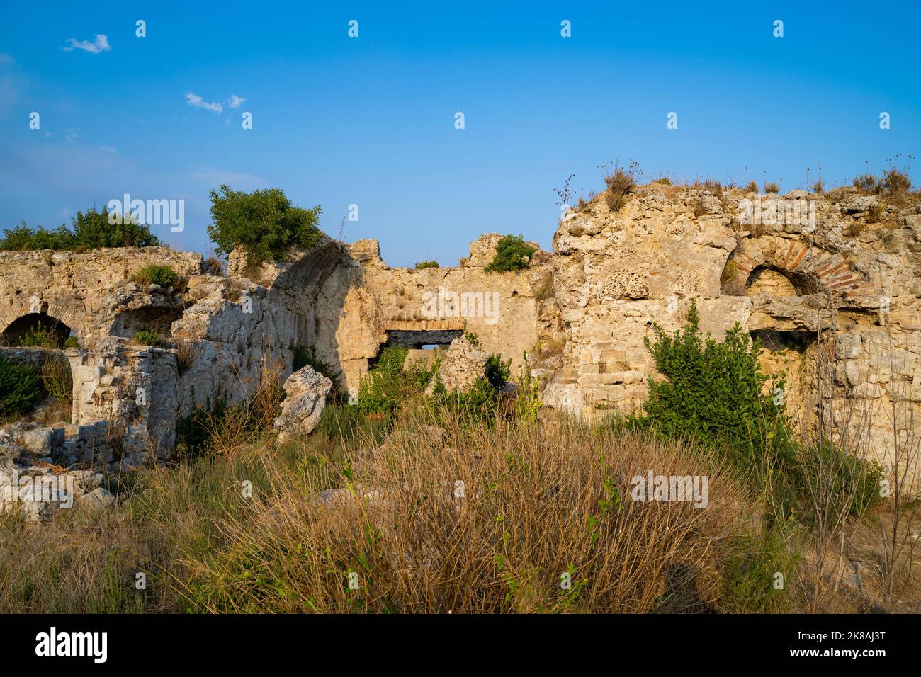 Ruins of ancient city Side, Antalya, Turkey. Stock Photo