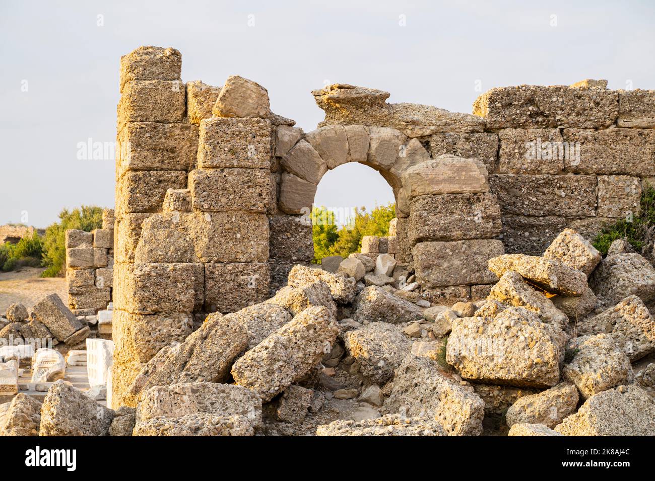 Ruins of ancient city Side, Antalya, Turkey. Stock Photo
