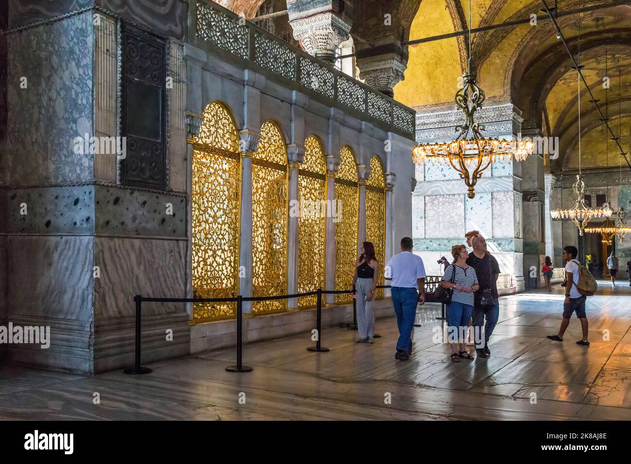 ISTANBUL, TURKEY - SEPTEMBER 11, 2017: This is the Library of Sultan Mahmoud in the side nave of the Hagia Sophia. Stock Photo