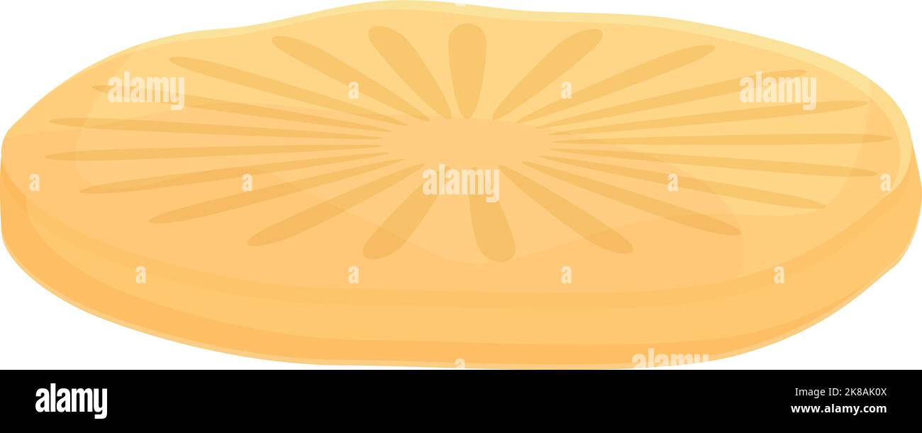 Dry apple piece icon cartoon vector. Food snack. Healthy label Stock