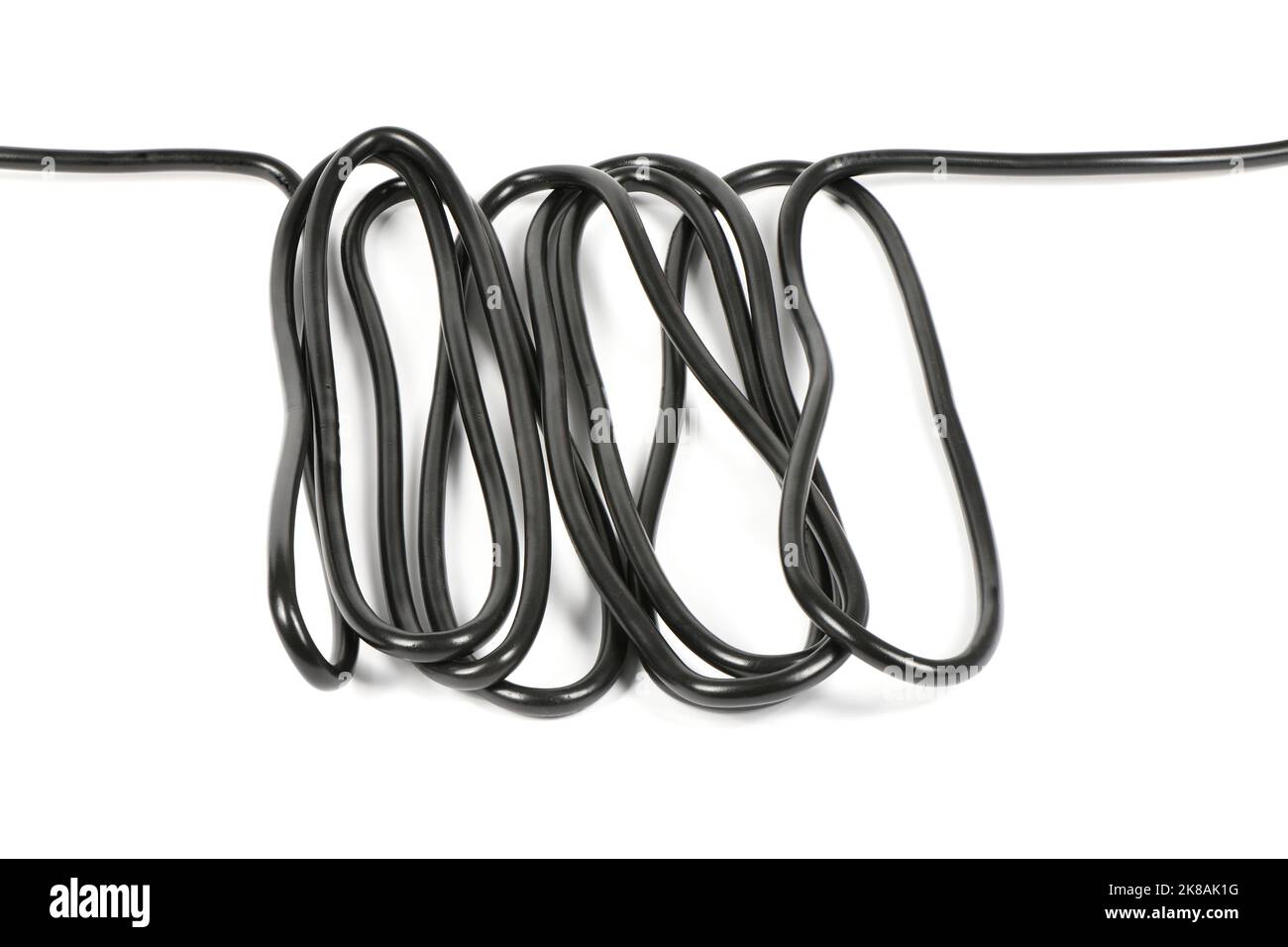 Black wire isolated on white background abstraction. High resolution