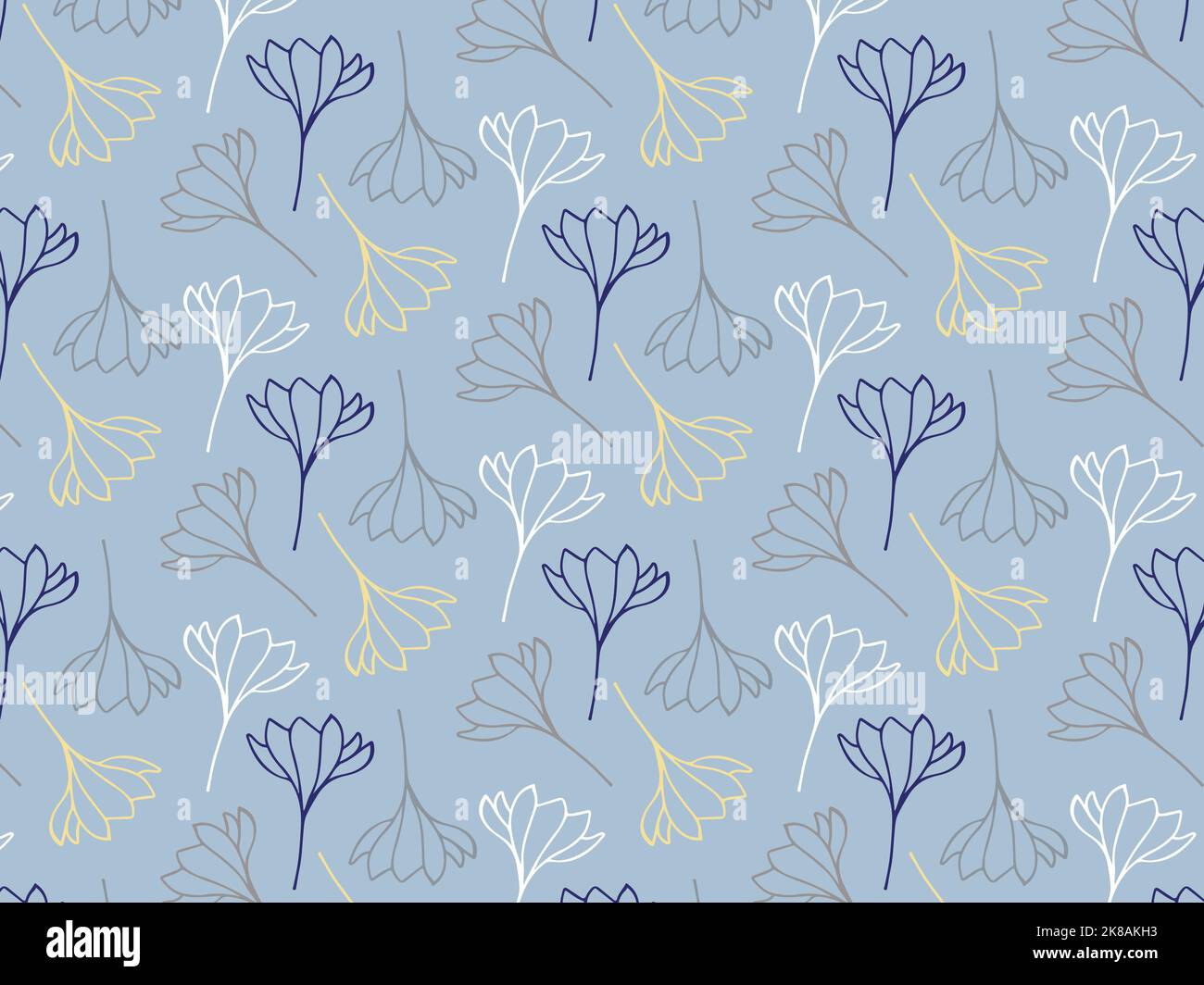 Floral pattern on blue background Stock Vector