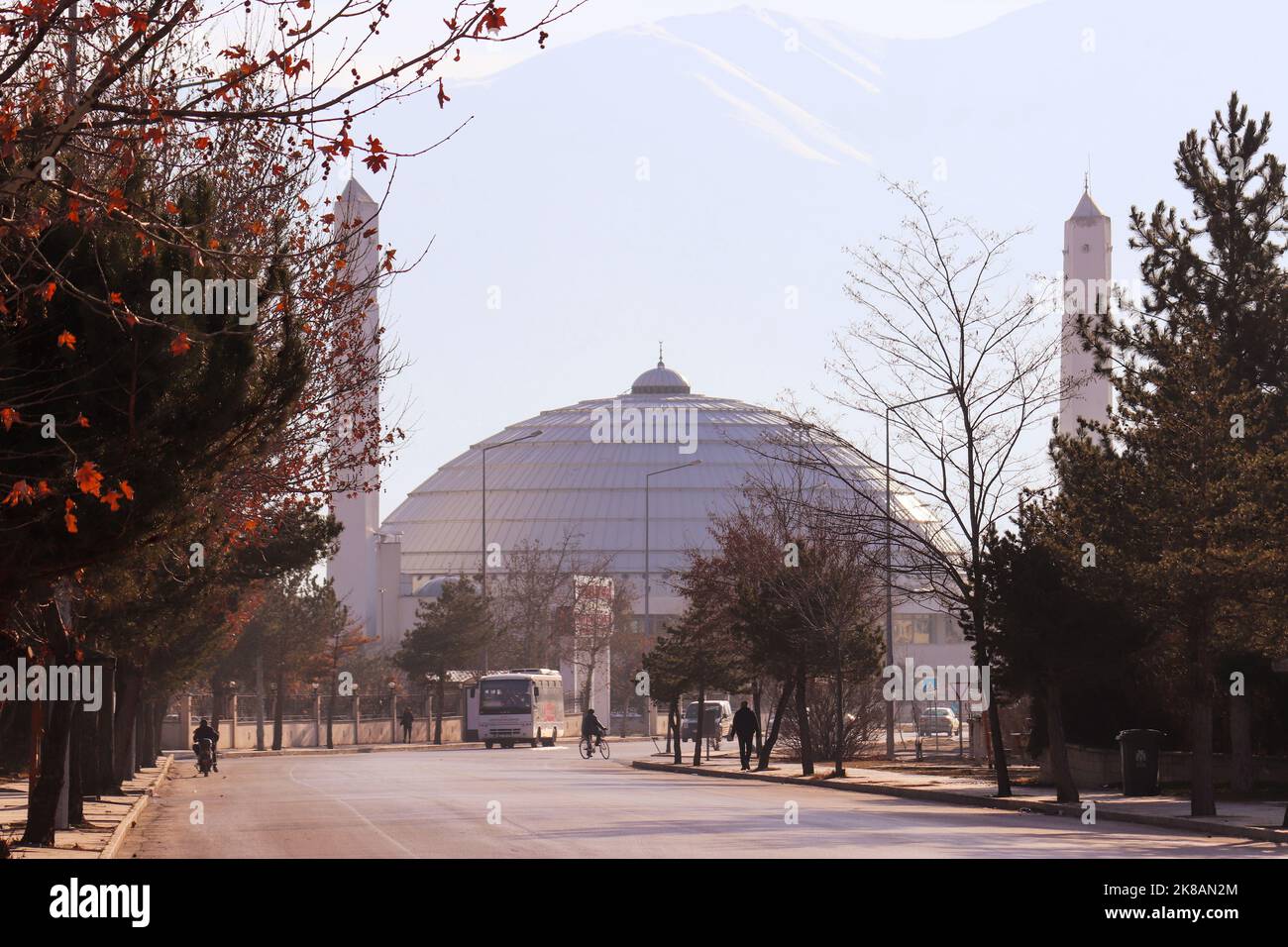 Erzincan , Turkey - November 2021  Erzincan Terzi Baba Mosque. The symbol of Erzincan. Erzincan city view. Stock Photo