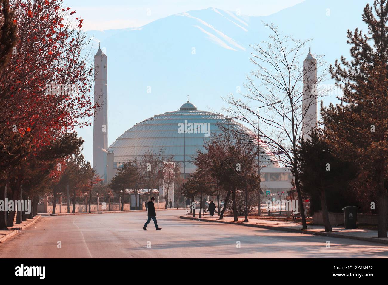 Erzincan Terzi Baba Mosque. The symbol of Erzincan. Erzincan city view. Stock Photo