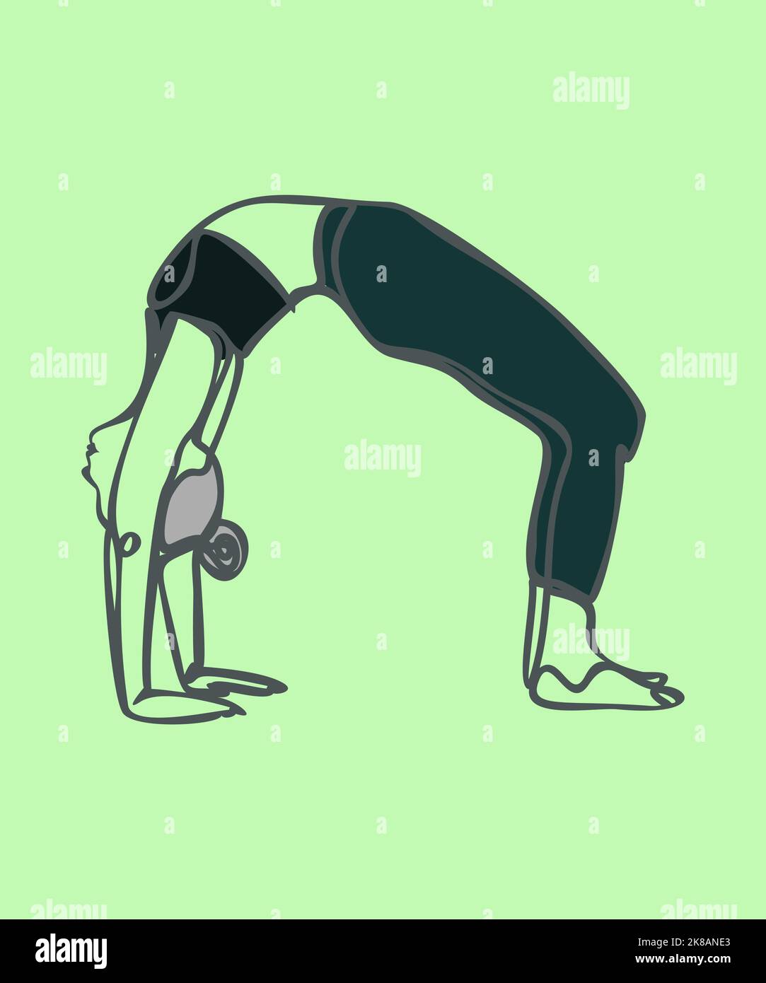 Woman doing exercise in yoga pose. Vector silhouette illustration Stock