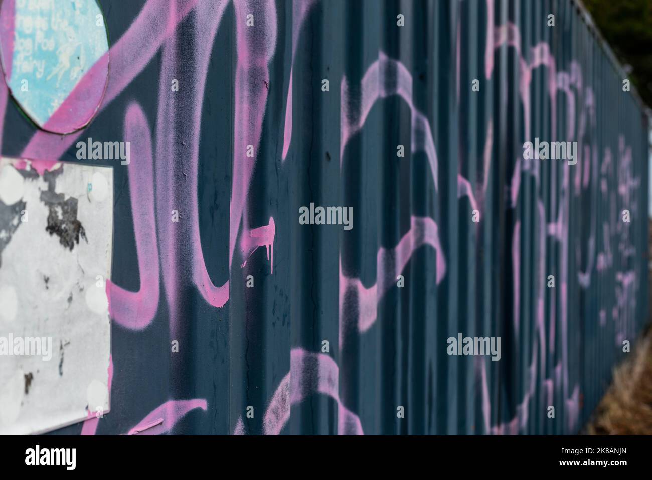 Graffiti pink spray paint, Beachley Stock Photo Alamy