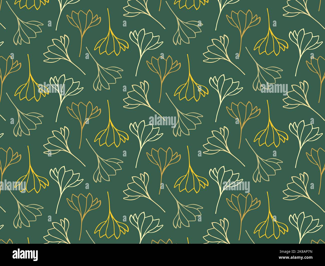 Floral pattern on green background Stock Vector