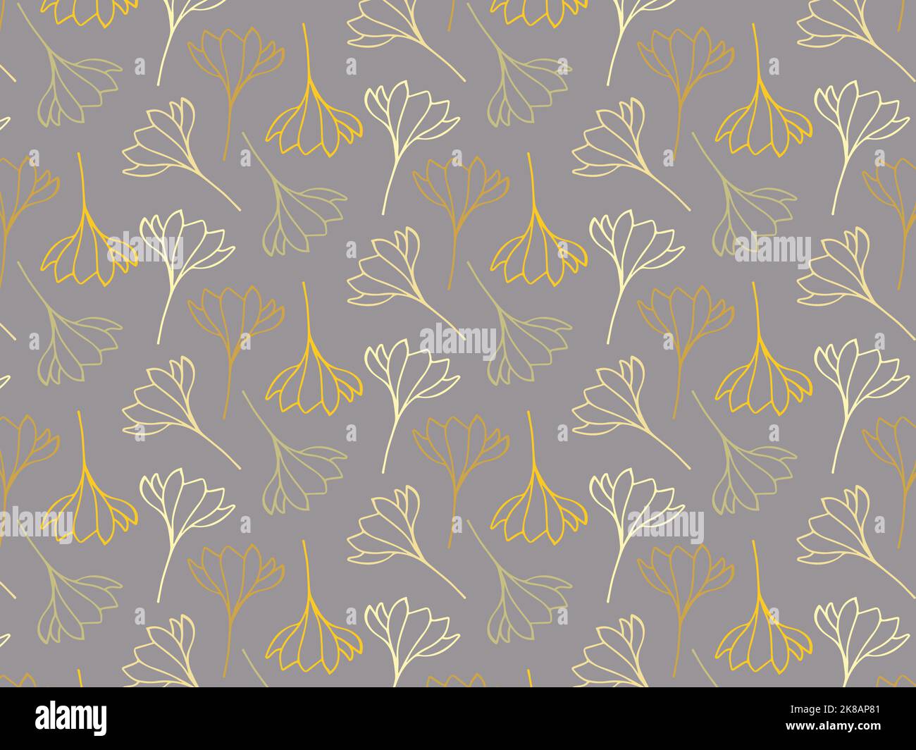 Floral pattern on gray background Stock Vector