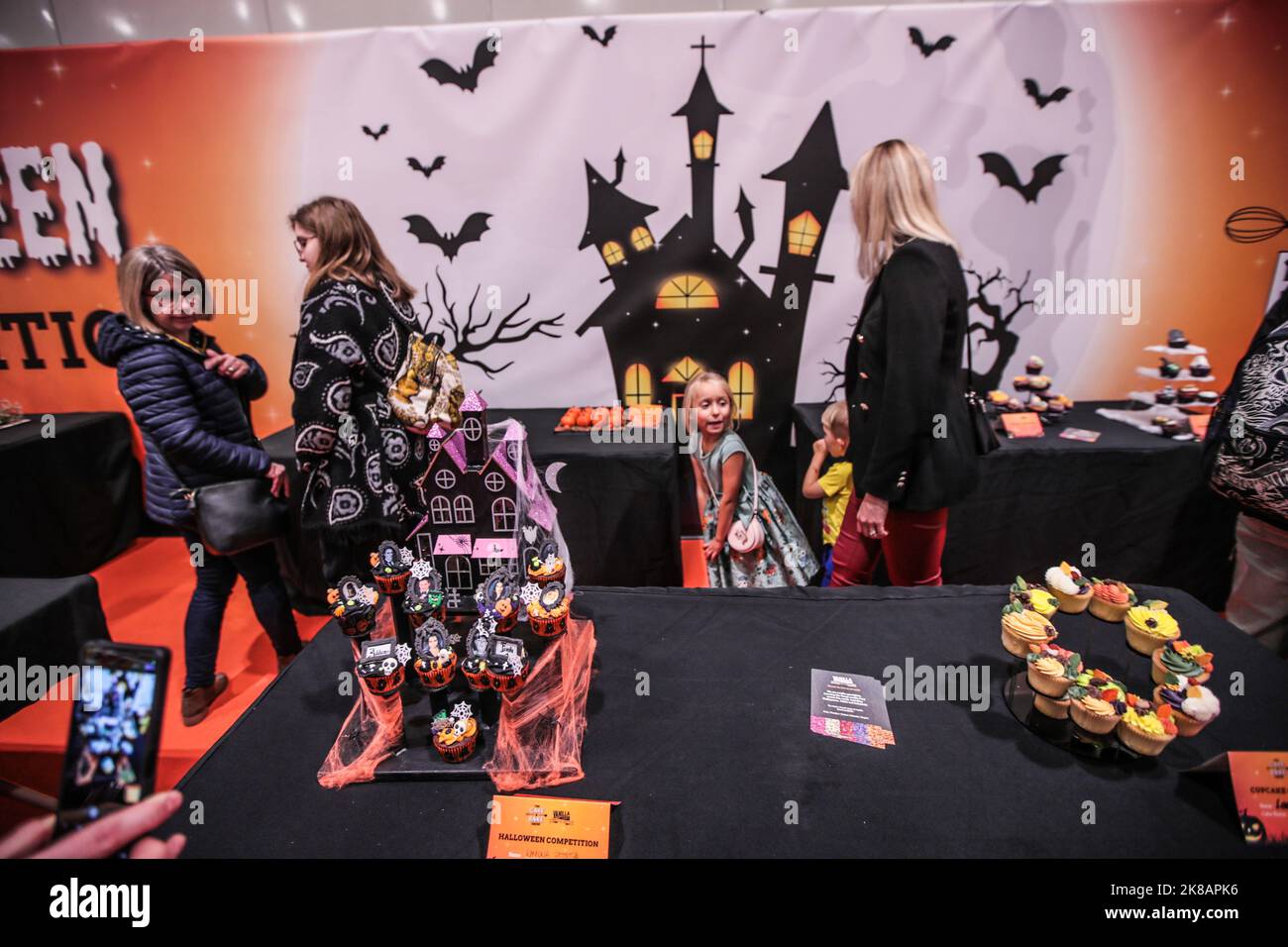 London UK 22 Oct 2022 Halooween was the theme of this year fantasy cakes section st the Cake and