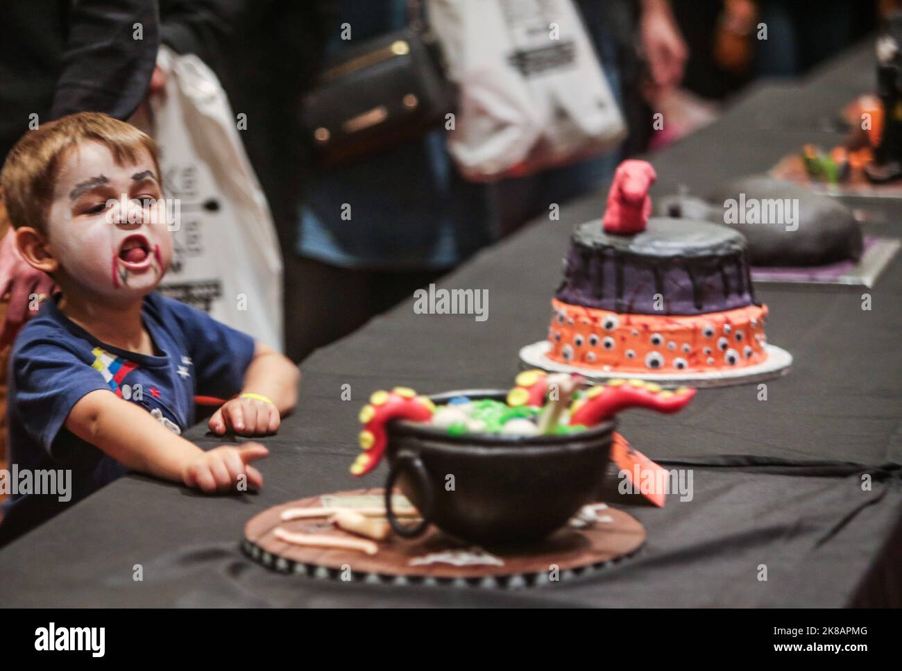 London UK 22 Oct 2022 Halooween was the theme of this year fantasy cakes section st the Cake and