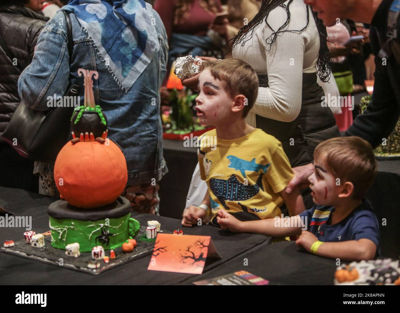 London UK 22 Oct 2022 Halooween was the theme of this year fantasy cakes section st the Cake and