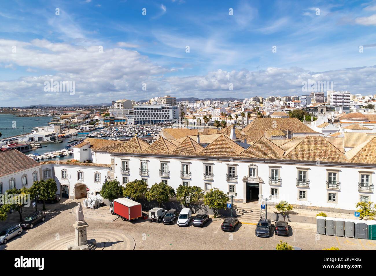 Beautiful view over Faro town, in the Algarve region, of southern Portugal. Stock Photo