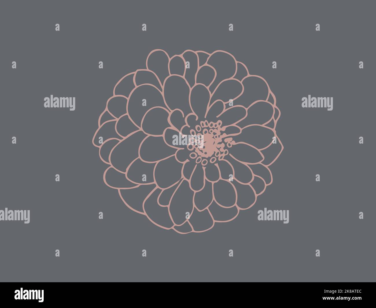 Flower in pink on gray Stock Vector