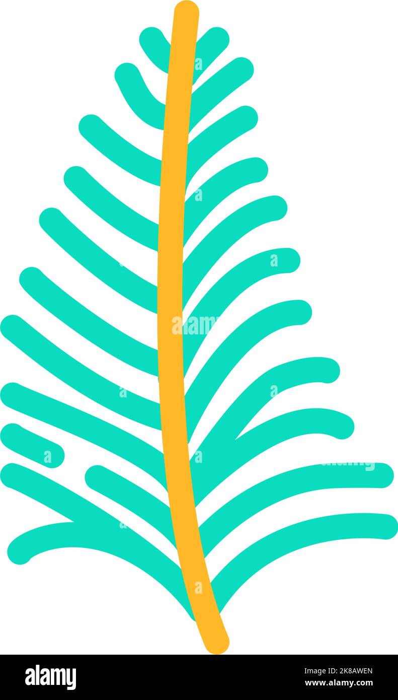 coconut tropical leaf color icon vector illustration Stock Vector