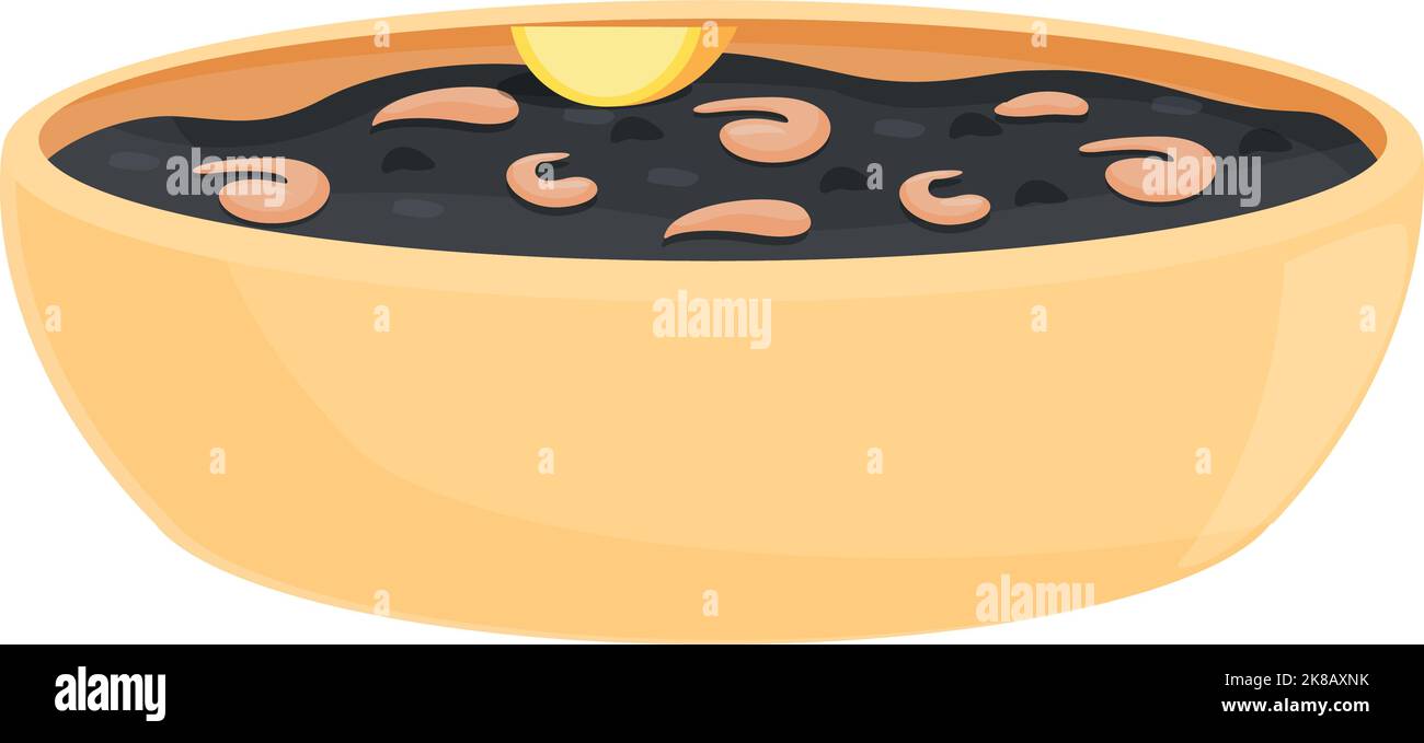 Seafood bowl icon cartoon vector. Spanish food. Spain tapas Stock Vector