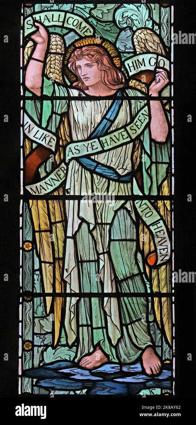 A stained glass window depicting by Henry Holiday, Holy Trinity, Casterton near Kirkby Lonsdale, Cumbria Stock Photo