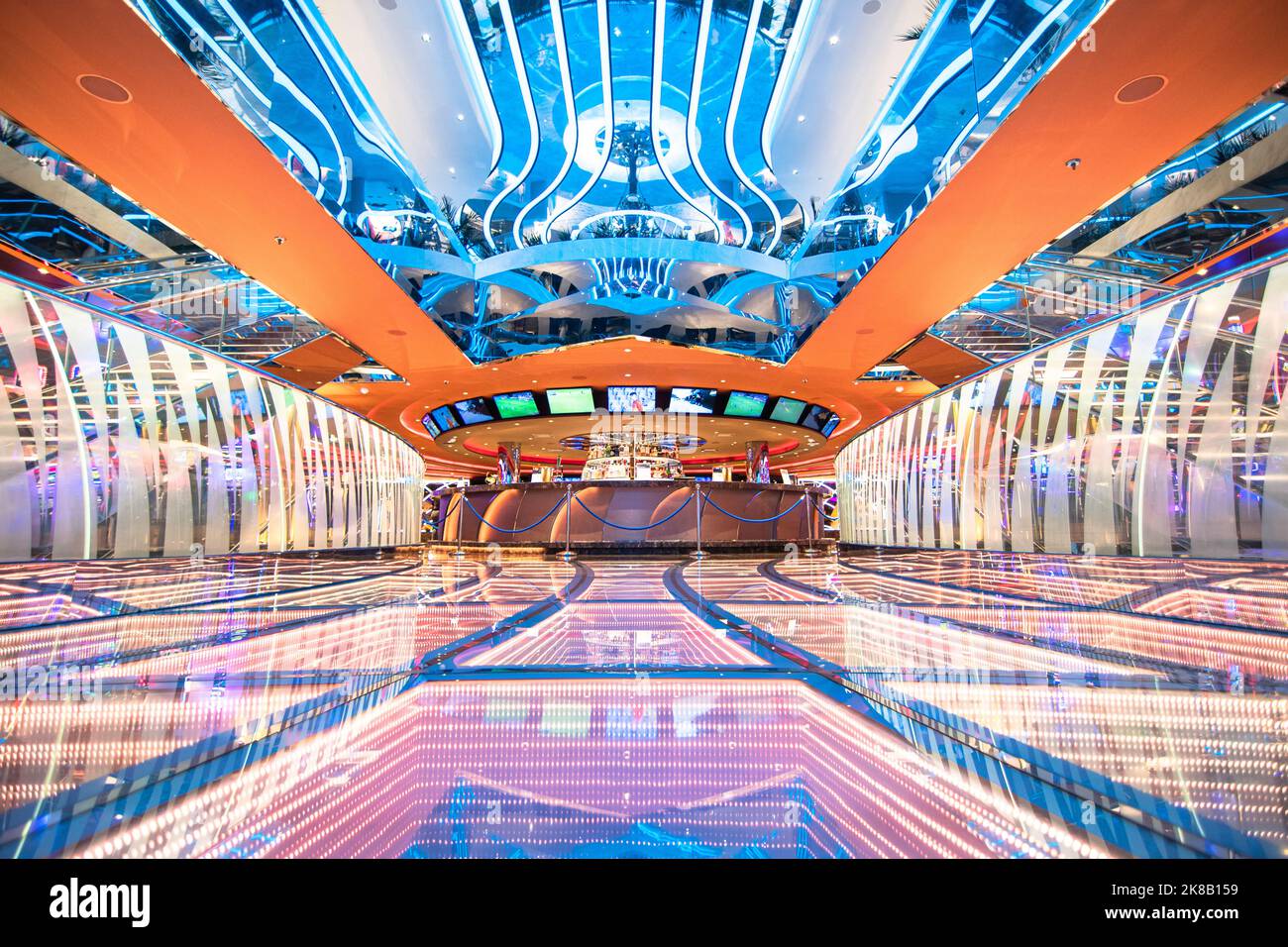 Vue du casino à l'intérieur du navire de croisière MSC Seaside, navire de croisière de la compagnie MSC Croisières le 15 juillet 2021. Stock Photo