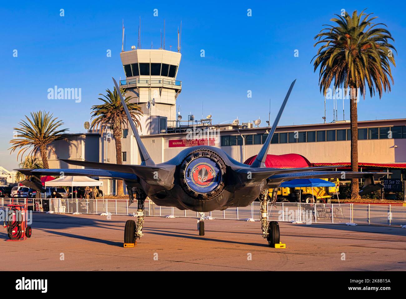 A Lockheed Martin F-35 Lightning II on display at the 2022 Miramar Airshow in San Diego, California. Stock Photo