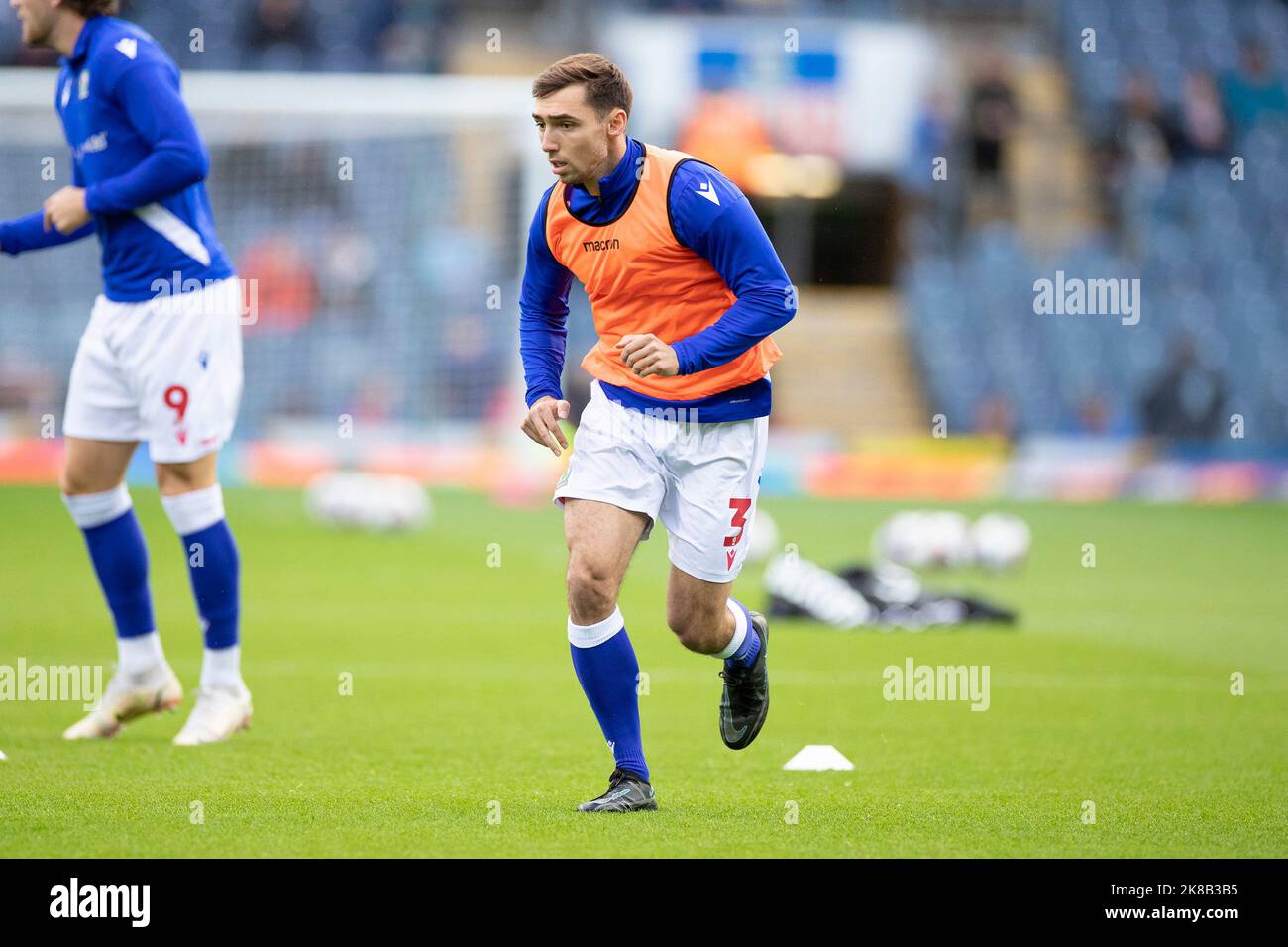 Blackburn, UK. 22nd October 2022Harry Pickering of Blackburn Rovers (3) warms up during the Sky Bet Championship match between Blackburn Rovers and Birmingham City at Ewood Park, Blackburn on Saturday 22nd October 2022. (Credit: Mike Morese | MI News) Credit: MI News & Sport /Alamy Live News Stock Photo