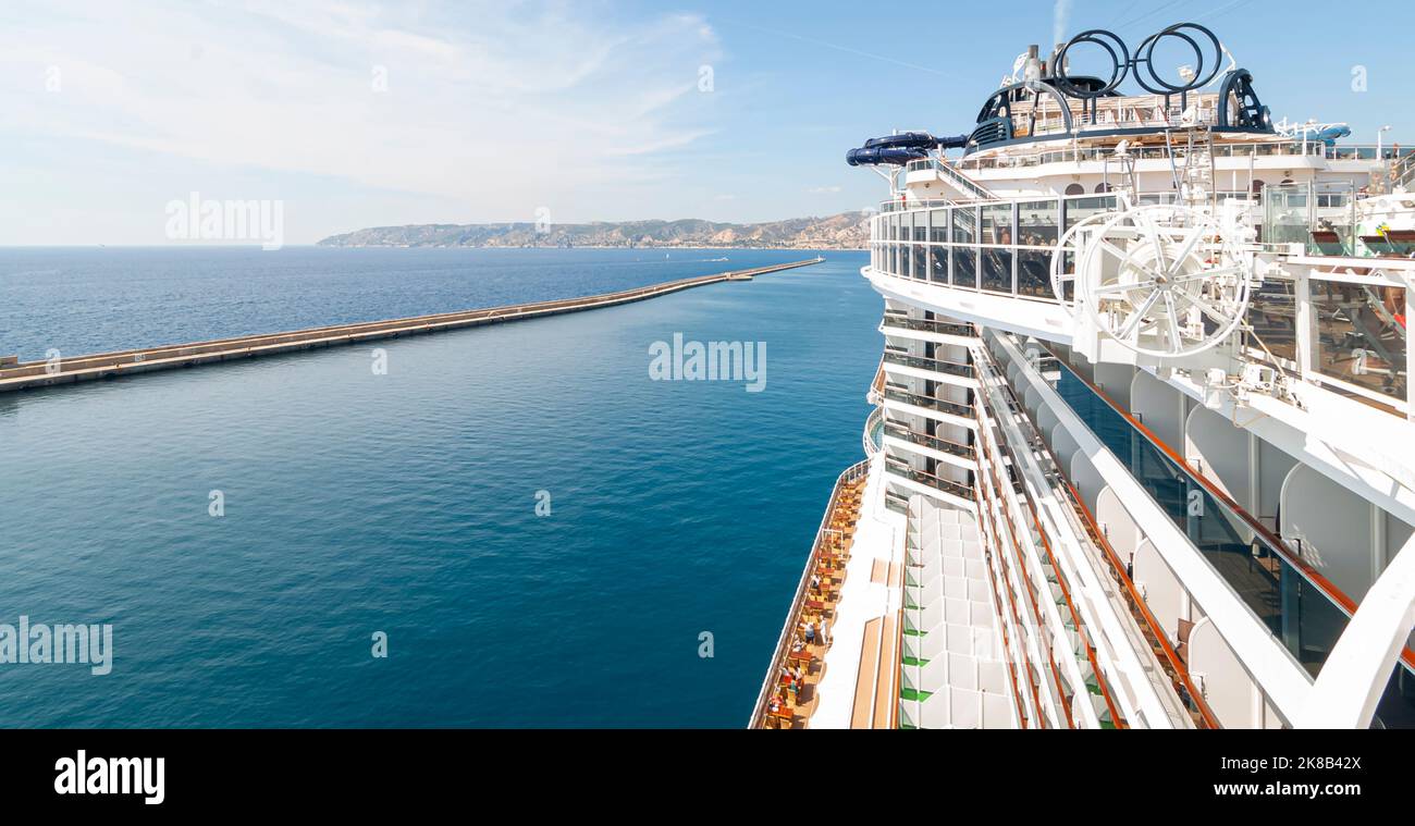 Marseille, France September 08, 2018 The cruise ship the MSC Seaview, a cruise ship of MSC