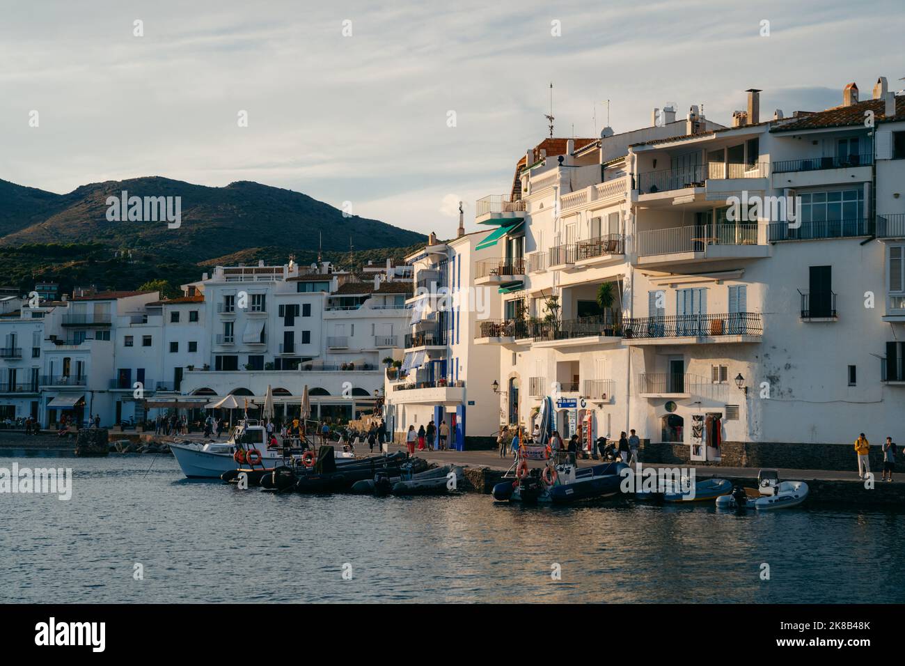 18.9.2022 Cadaques, Spain - Streets of Cadaques white village in Costa Brava in Spain Stock Photo