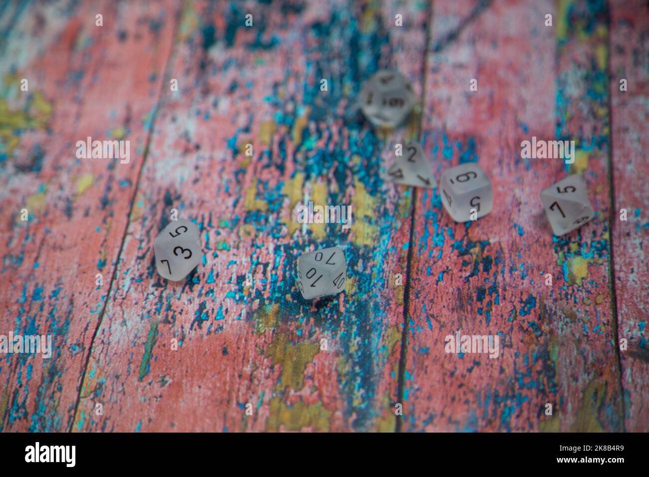 Dice On Colourfull Background Stock Photo
