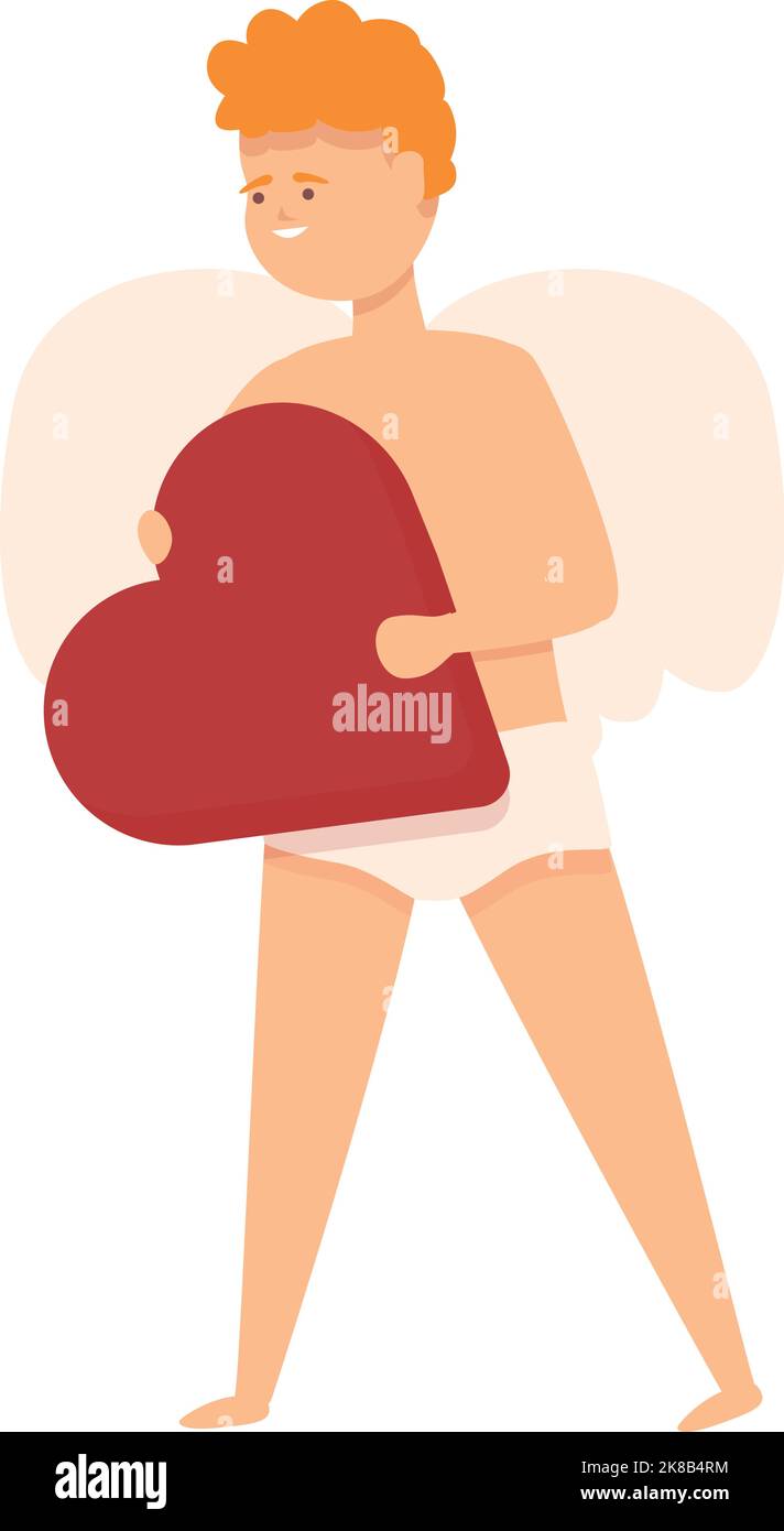 Cupid heart icon cartoon vector. Love day. Baby bow Stock Vector Image ...