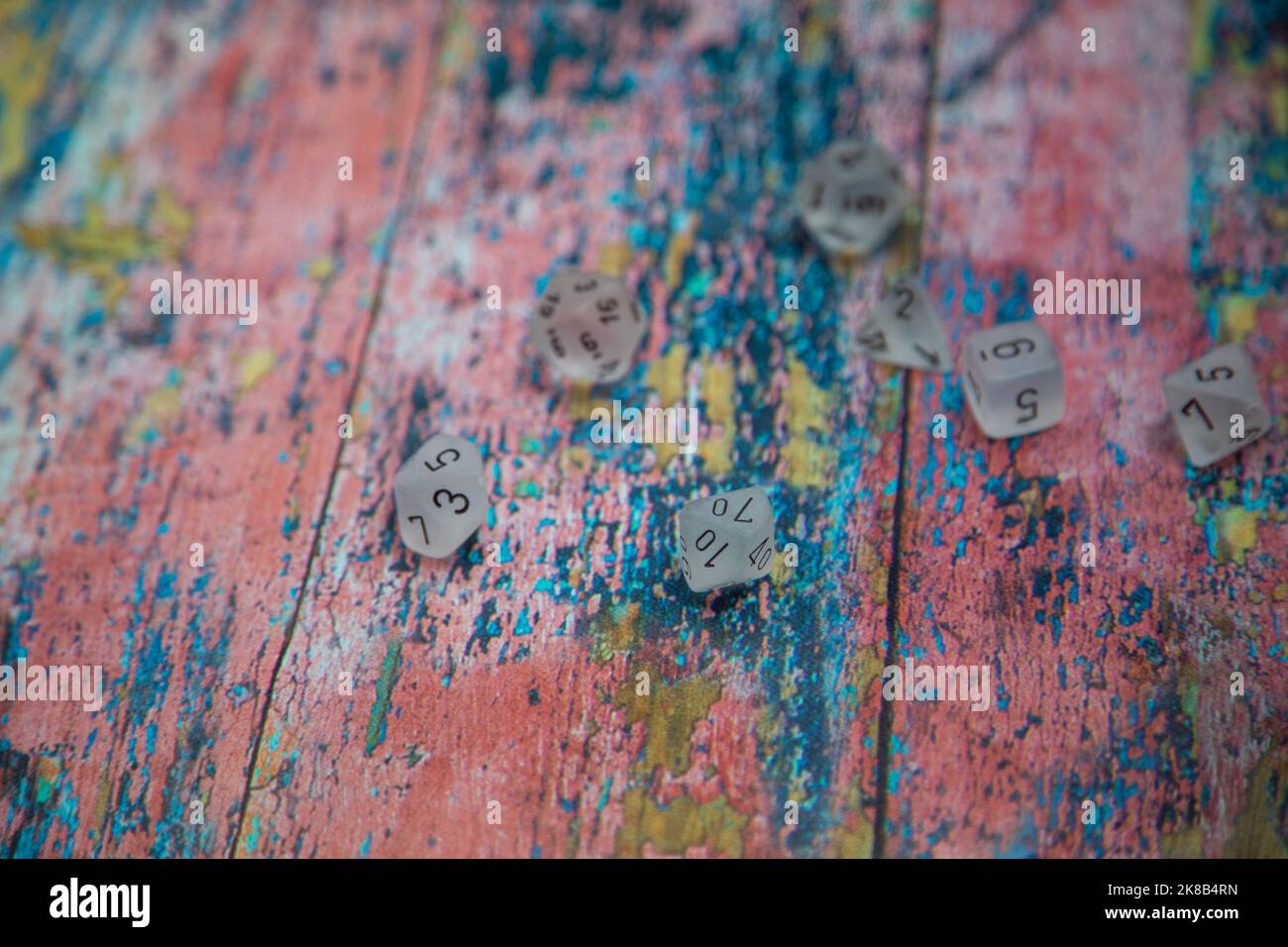 Dice On Colourfull Background Stock Photo